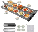 Warming Mat for Food, 2026 Upgraded Fast Heat & Child Lock, 36" × 16", Gray in Gray