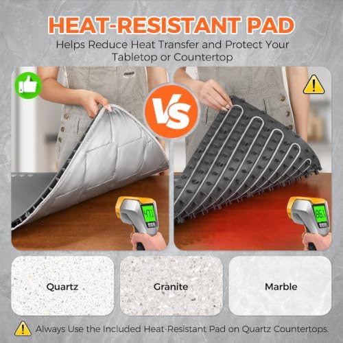 Warming Mat for Food, 2026 Upgraded Fast Heat & Child Lock, 48" × 16", Gray in Gray, alternate view 6
