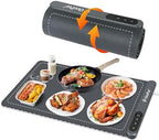 Warming Mat for Food,24"x15" Large Food Warmer Mats for Countertop (Gray) in Gray