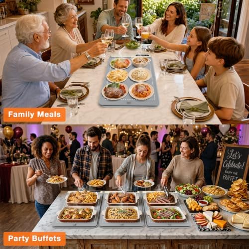 Warming Mat for Food 24"x15", Rapid and Full Surface Heating Gray in Gray, alternate view 5