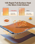 Warming Mat for Food (24"x16") - 3-Year Classic Electric Warming Tray with 3-Level Temp Control, Rapid Heating, alternate