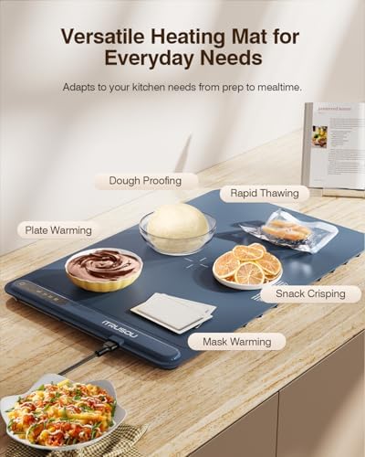 Warming Mat for Food (24"x16") - 3-Year Classic Electric Warming Tray with 3-Level Temp Control, Rapid Heating, alternate