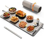 Warming Mat for Food (35"x16") - Extra Large Electric Warming Tray with 7-Level Temp, 500W High-Power & 99H
