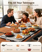 Warming Mat for Food (35"x16") - Extra Large Electric Warming Tray with 7-Level Temp, 500W High-Power & 99H, alternate view 4