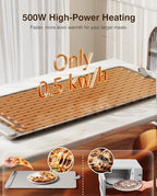 Warming Mat for Food (35"x16") - Extra Large Electric Warming Tray with 7-Level Temp, 500W High-Power & 99H, alternate view 5