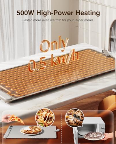 Warming Mat for Food (35"x16") - Extra Large Electric Warming Tray with 7-Level Temp, 500W High-Power & 99H, alternate view 5