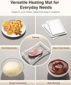 Warming Mat for Food (35"x16") - Extra Large Electric Warming Tray with 7-Level Temp, 500W High-Power & 99H, alternate view 7