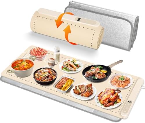 Warming Mat for Food,36"x16" Large Food Warmer Mats Beige Pad