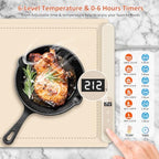 Warming Mat for Food,36"x16" Large Food Warmer Mats Beige Pad, alternate view 3