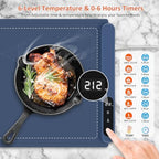 Warming Mat for Food,36"x16" Large Food Warmer Mats for Countertop Blue+Pad, alternate view 5