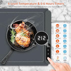 Warming Mat for Food,36"x16" Large Food Warmer Mats for Countertop Gray+Pad, alternate view 5