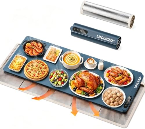 Warming Mat for Food 36x16Inch, Heat Resistant Pad,580W Fast Heating, Blue in 36"D x 16"W in Blue