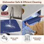 Warming Mat for Food, 6 Temp, 6H Timer, Foldable, 23"x15" Blue in Blue, alternate view 3
