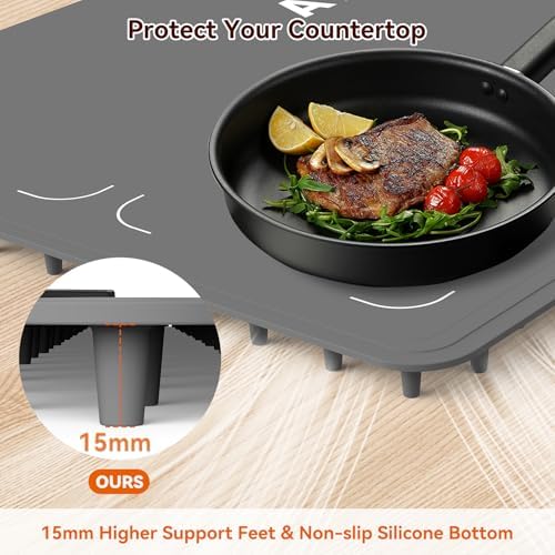 Warming Mat for Food, 6 Temp, Dual-Zone Temp Control, 36"x17" (Gray) in Gray, alternate view 6
