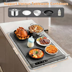 Warming Mat for Food, 6 Temp, Graphene Heating, 23"x15", Gray in Gray, alternate view 2