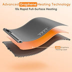 Warming Mat for Food, 6 Temp, Graphene Heating, 23"x15", Gray in Gray, alternate view 3