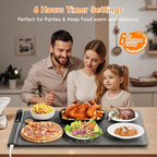 Warming Mat for Food, 6 Temp, Graphene Heating, 23"x15", Gray in Gray, alternate view 6