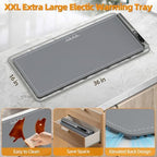 Warming Mat for Food, 6 Temp & Timer, Extra Large 36”x 16", Gray in Gray, alternate view 3