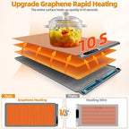 Warming Mat for Food, 6 Temp & Timer, Extra Large 36”x 16", Gray in Gray, alternate view 4