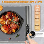 Warming Mat for Food, 6 Temp & Timer, Extra Large 36”x 16", Gray in Gray, alternate view 5