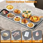 Warming Mat for Food, 6 Temp & Timer, Extra Large 36”x 16", Gray in Gray, alternate view 6