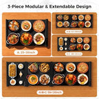 Warming Mat for Food, 7 Temp & 6H Timer, Expandable, 54" x 16", Black in Black, alternate view 6