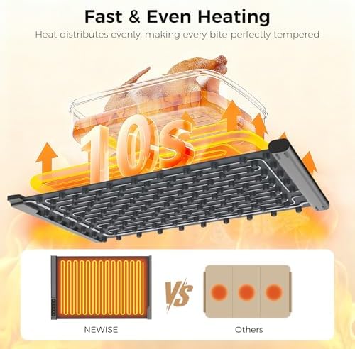 Warming Mat for Food, 7 Temp & 6H Timer, Expandable, 54" x 16", Gray in Gray, alternate view 3