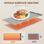 Warming Mat for Food - 7 Temps, 8H Timer, for Buffets Party Grey, alternate view 5