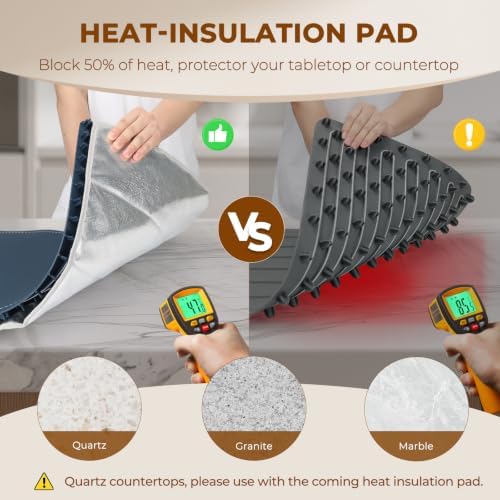 Warming Mat for Food - 7 Temps, 8H Timer, for Buffets Party Navy, alternate view 3