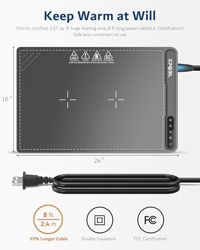 Warming Mat for Food -Electric Food Warming Tray (24"x16"), Rapid Full-Surface Heating, Portable & Rollable, alternate view 2