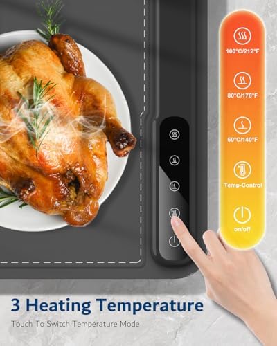 Warming Mat for Food -Electric Food Warming Tray Extra Large (36"x16"), Rapid Full-Surface Heating, Portable &, alternate
