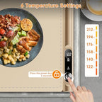 Warming Mat for Food, Electric Warming Tray, 6 Temp, 23"x15", Beige in Beige, alternate view 5