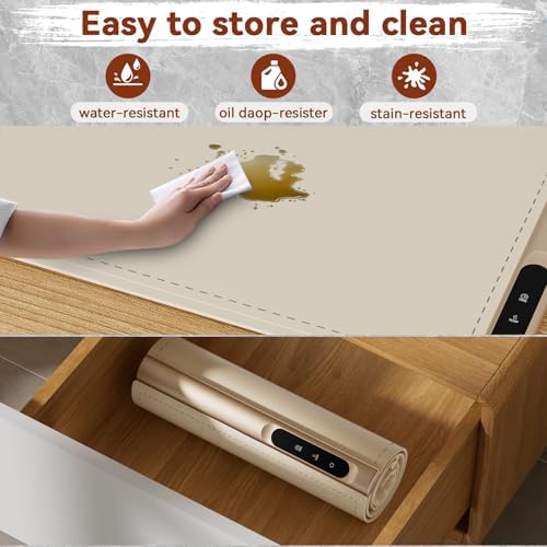 Warming Mat for Food, Electric Warming Tray, 6 Temp, 23"x15", Beige in Beige, alternate view 6