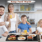 Warming Mat for Food, Electric Warming Tray, 6 Temp, 23"x15", Black in Black, alternate view 2