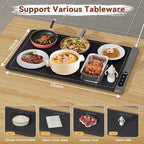 Warming Mat for Food, Electric Warming Tray, 6 Temp, 23"x15", Black in Black, alternate view 3