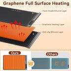 Warming Mat for Food, Electric Warming Tray, 6 Temp, 23"x15", Black in Black, alternate view 4