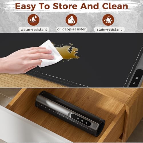Warming Mat for Food, Electric Warming Tray, 6 Temp, 23"x15", Black in Black, alternate view 7