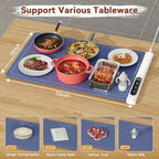 Warming Mat for Food, Electric Warming Tray, 6 Temp, 23"x15", Blue in Blue, alternate view 3