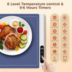 Warming Mat for Food, Electric Warming Tray, 6 Temp, 23"x15", Blue in Blue, alternate view 6