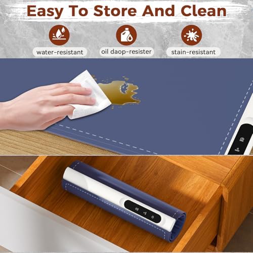 Warming Mat for Food, Electric Warming Tray, 6 Temp, 23"x15", Blue in Blue, alternate view 7
