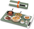 Warming Mat for Food, Electric Warming Tray, 6 Temp, 23"x15", Green in Green