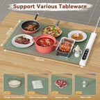 Warming Mat for Food, Electric Warming Tray, 6 Temp, 23"x15", Green in Green, alternate view 3