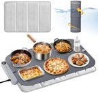 Warming Mat for Food - Electric Warming Tray with 7-Level Temp Settings & 6 Hours Timer, Full Surface Graphene