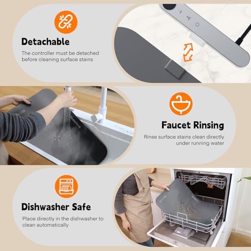 Warming Mat for Food - Electric Warming Tray with 7-Level Temp Settings & 6 Hours Timer, Full Surface Graphene, alternate