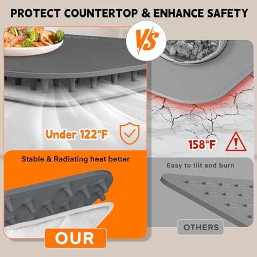 Warming Mat for Food - Electric Warming Tray with 7-Level Temp Settings & 6 Hours Timer, Full Surface Graphene, alternate