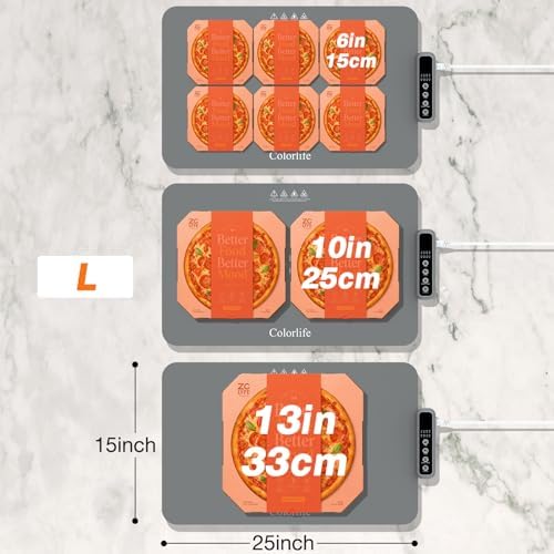 Warming Mat for Food - Electric Warming Tray with Heat-Insulation Pad, 4-Level Temperature Settings & Hours, alternate view 2
