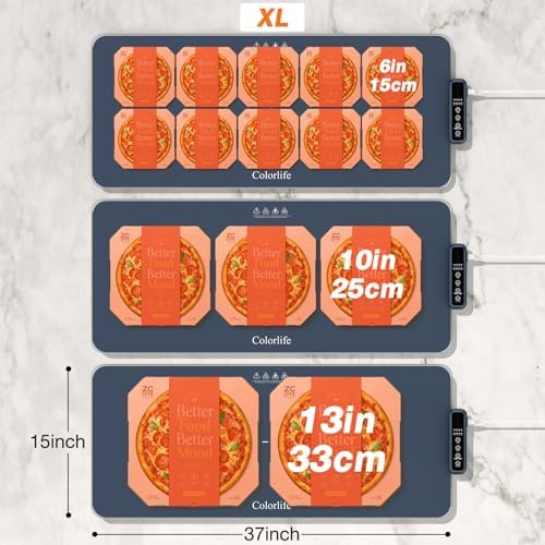 Warming Mat for Food - Electric Warming Tray with Heat-Insulation Pad, 4-Level Temperature Settings & Hours, alternate view 2