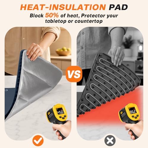 Warming Mat for Food - Electric Warming Tray with Heat-Insulation Pad, 4-Level Temperature Settings & Hours, alternate view 3