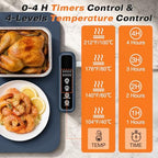 Warming Mat for Food - Electric Warming Tray with Heat-Insulation Pad, 4-Level Temperature Settings & Hours, alternate view 4