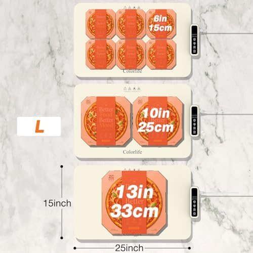 Warming Mat for Food - Electric Warming Tray with Heat-Insulation Pad, 4-Level Temperature Settings & Hours, alternate view 2